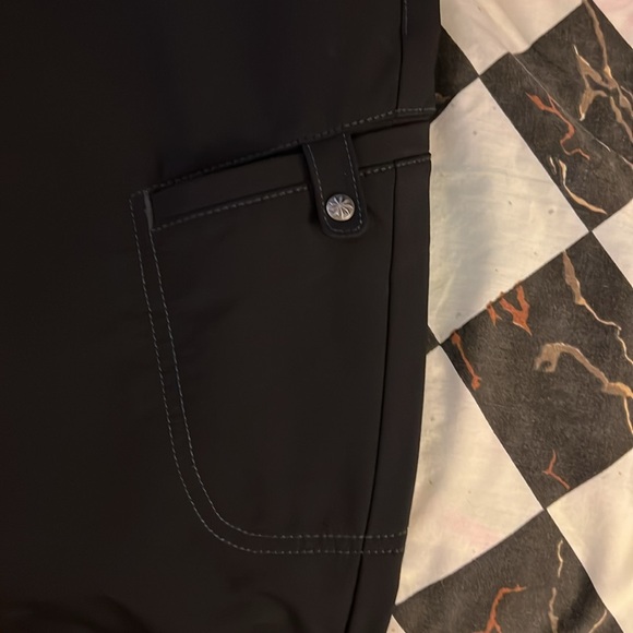 Worn once Athletica 91% nylon 9% spandex, black dress pants - Picture 4 of 7
